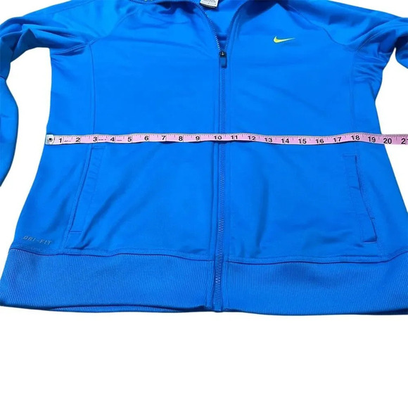 Nike Women's Dri-FIT Track Jacket Blue Size L Full Zip Post Y2K - Picture 4 of 9